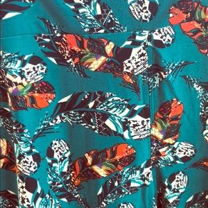 Teal Feather LulaRoe Tall & Curvy TC T/C Leggings